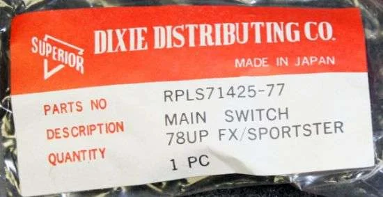 Chrome 3 Position Main Ignition Switch w/ Keys: Harley Davidson 71425-77